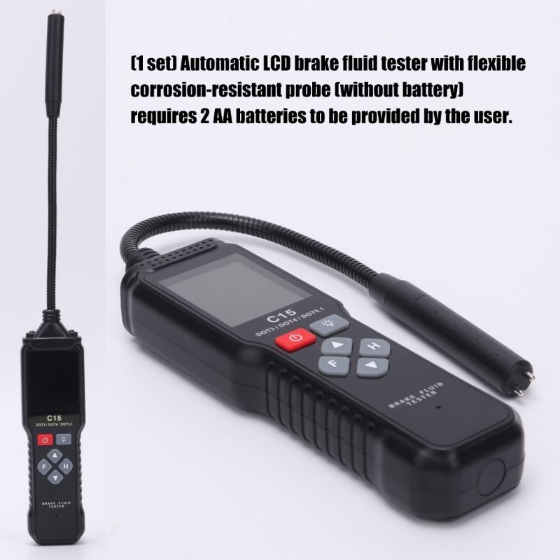 Flexible Tip Brake Fluid Tester with Electronic LCD Readout for Automotive and Motorcycle Maintenance and Routine Fluid Condition Checks
