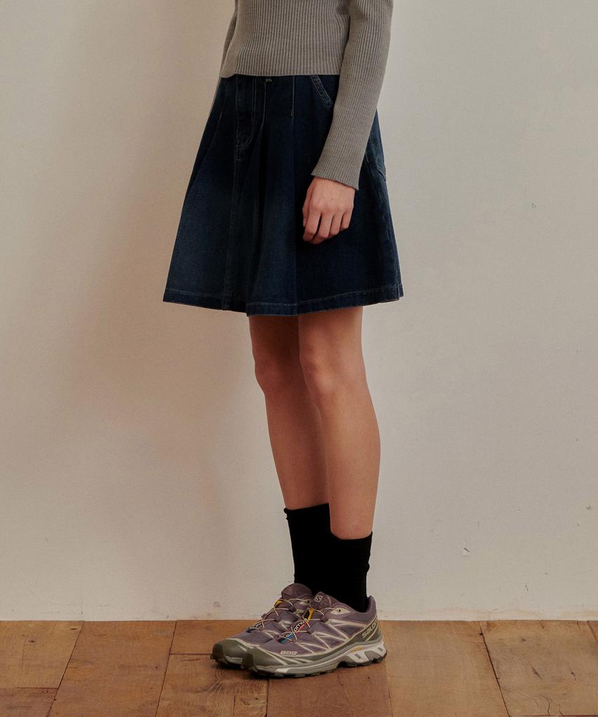 Pandora Fit Komo Denim Pleats Mini Skirt