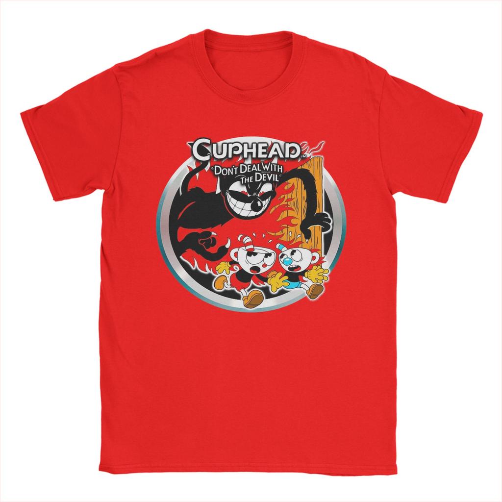 Cuphead Mugman Dynamic Duo 100 Cotton TShirt For Mens Summer Y2K Comfortable Harajuku Tees Oversize Custom Logo Clothing