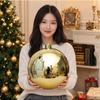 Large Gloss Golden Christmas Ball Ornament Shatterproof Plastic Decorative Baubles For Christmas Tree Wreath Home Decoration