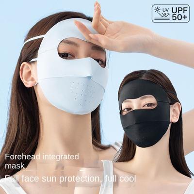 Ice Silk Summer Sun Protection Mask New Riding Mask Anti-UV Driving Ice Silk Breathable Mask Removable Full Face Sunshade Mask