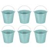 PATIKIL Small Metal Buckets with 6pcs Mini Galvanized Buckets for Craft Party Souvenir Dark Blue 5.9"x5.1" Handles, Decoration,