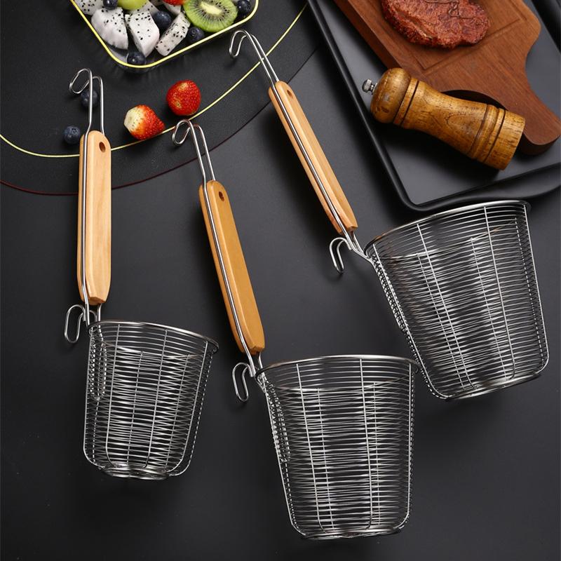 Stainless Steel Large Colander French Fries Pasta Basket Hot Pot Skimmer Strainer Drainer Oil Filter Home Cooking Utensils