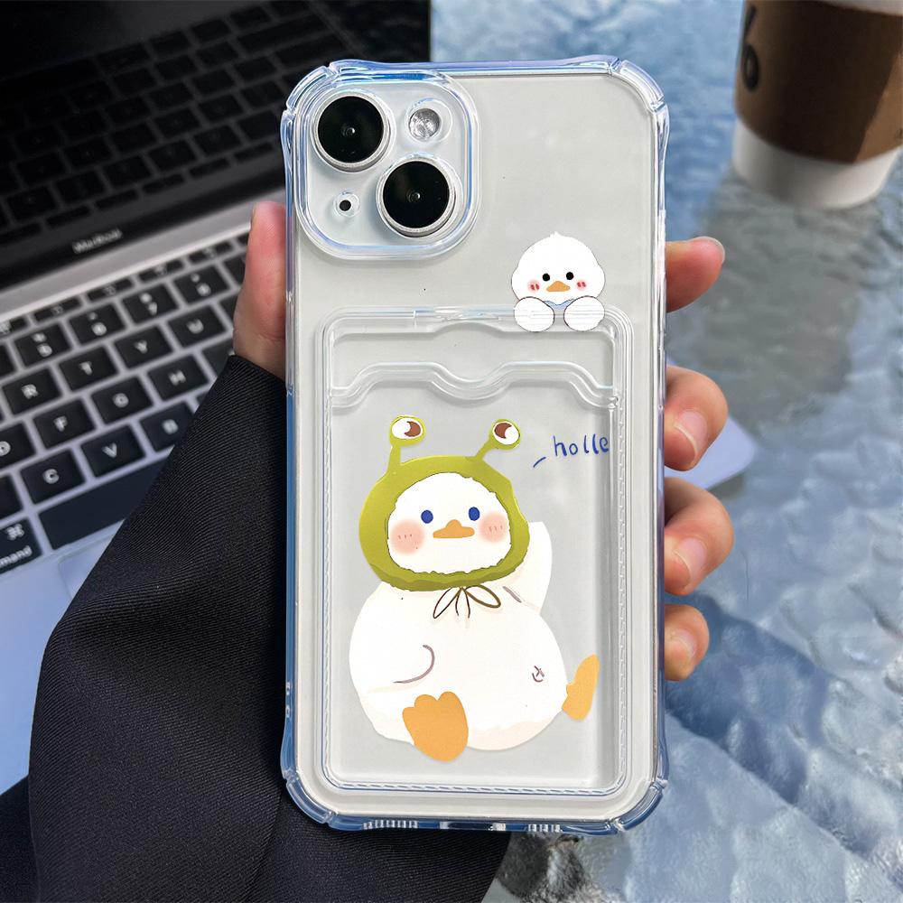 Card Phone Case for iPhone 11 13 XR 15 14 Pro Max iPhone 12 16 7 8 Plus XS Max Samsung S24 S23 A15 A55 A05 A54 Redmi 12 13C 13 9 Cartoon Protection