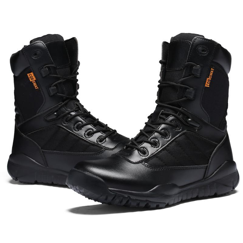 Spring and summer large size combat boots breathable and comfortable mesh mountaineering boots men's high-top casual lightweight wear-resistant sec