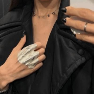 Creative Exquisite Irregular Ring Vintage Light Luxury Wrinkled Joint Ring Funny Finger Accessories Gifts