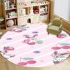 Kawaii Sylveon Theme Round Area Rug Pink Fairy Pattern Circular Rug Kids Girls Bedroom Gamer Room Decor