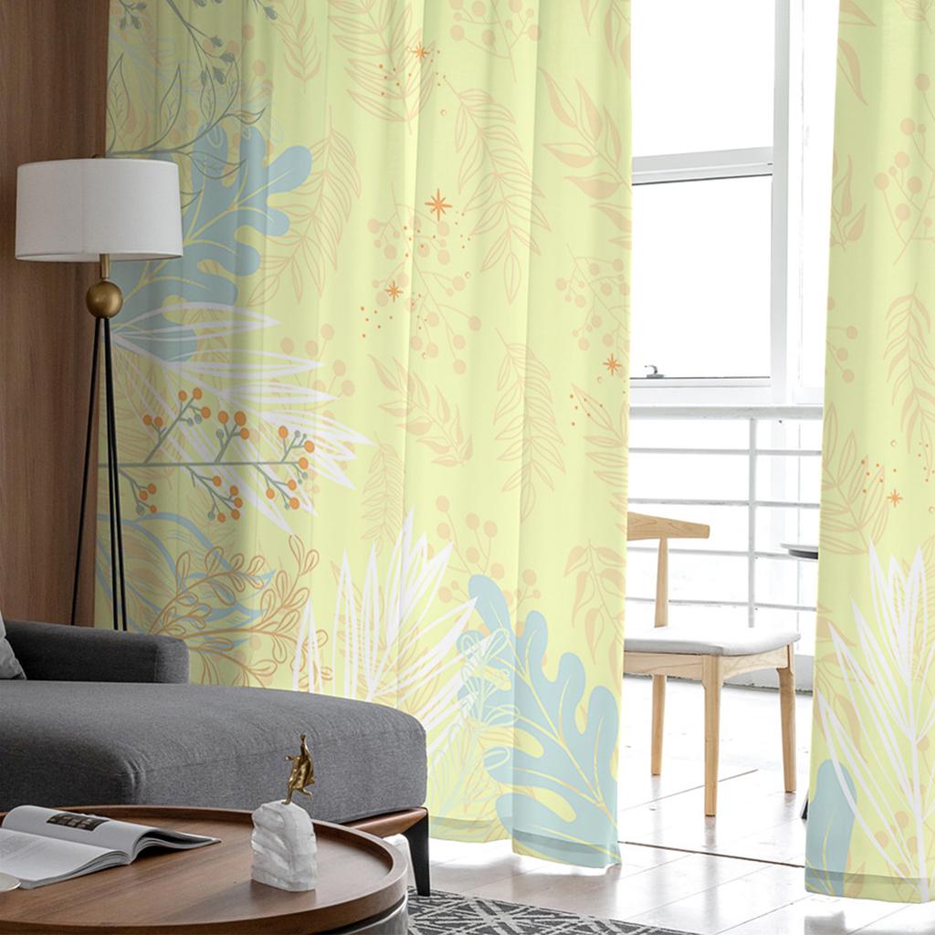 Plant Leaves Flower Branches Minimalist Voile Sheer Curtains Living Room Window Tulle Curtain Kitchen Bedroom Drapes Home Decor