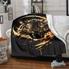 1pc Tiger Head Design Blanket, Lightweight Flannel Throw For Sofa, Bed, Travel, Camping, Livingroom, Office, Couch, Chair
