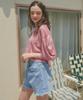 UNKNOWN PLANET Up-232 Asymmetrical Denim Shorts Light Blue