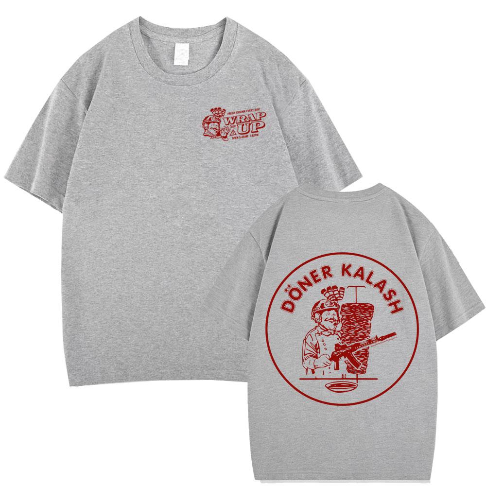 Doner Kebab Kalash Funny Graphic Tshirt Unisexs Women Casual Oversized Short Sleeve TShirt Harajuku Hiphop TShirts Streetwear