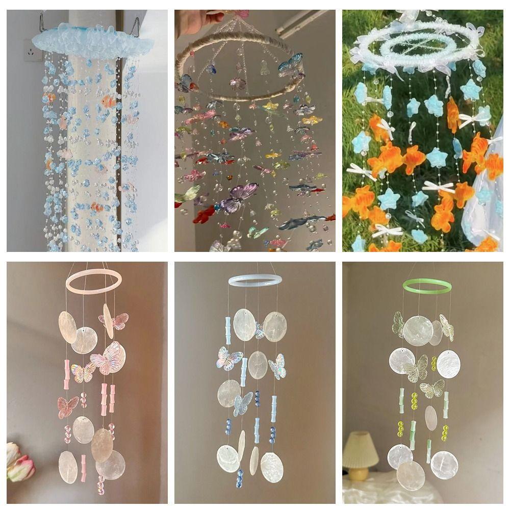 Koi Butterfly Wind Chimes Material Kit Home Decor Accessories Hanging Ornaments Courtyard
