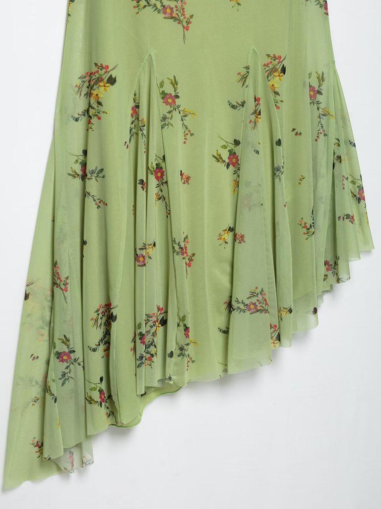 2025 Silk Screen Print Low-Cut Suspender Dress - European & American Summer Fashion