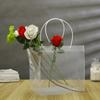 with Handle Bouquet Carrier Bag Plastic Wedding Party Decor Flower Gift Packing Box