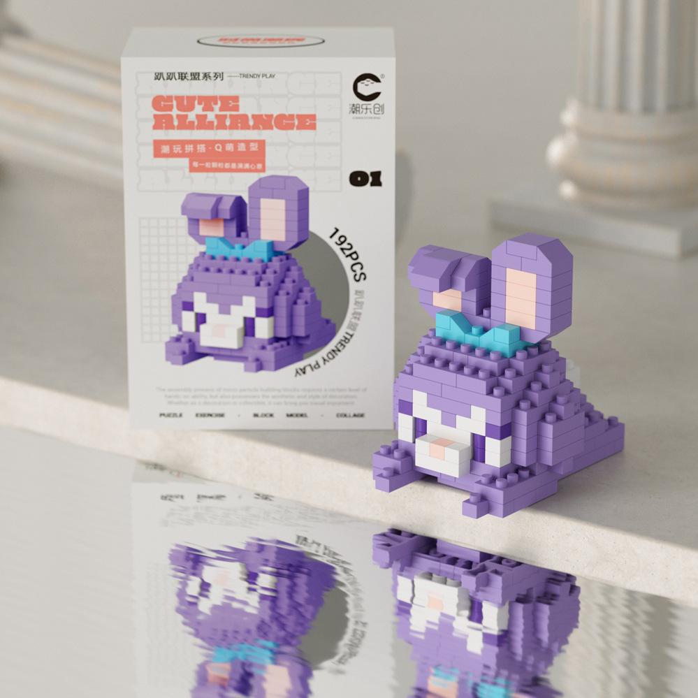 Süßer Mini auf der Vorderseite liegend Disney Mickey Bausteine Batman Kleiner Panda Stein 3D Süße Kuromi Sanrio Modell Spielzeug Für Kinder Geschenk