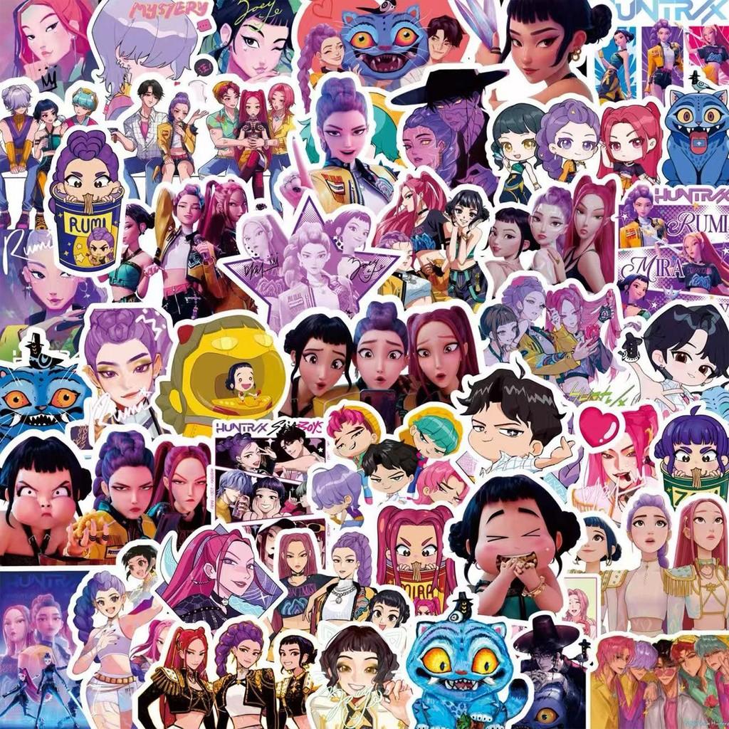 80-Piece Witch Hunter Group Stickers - KPop Demon Hunters Merchandise Cartoon Animation DIY Decor for Notebooks, Hand Accounts