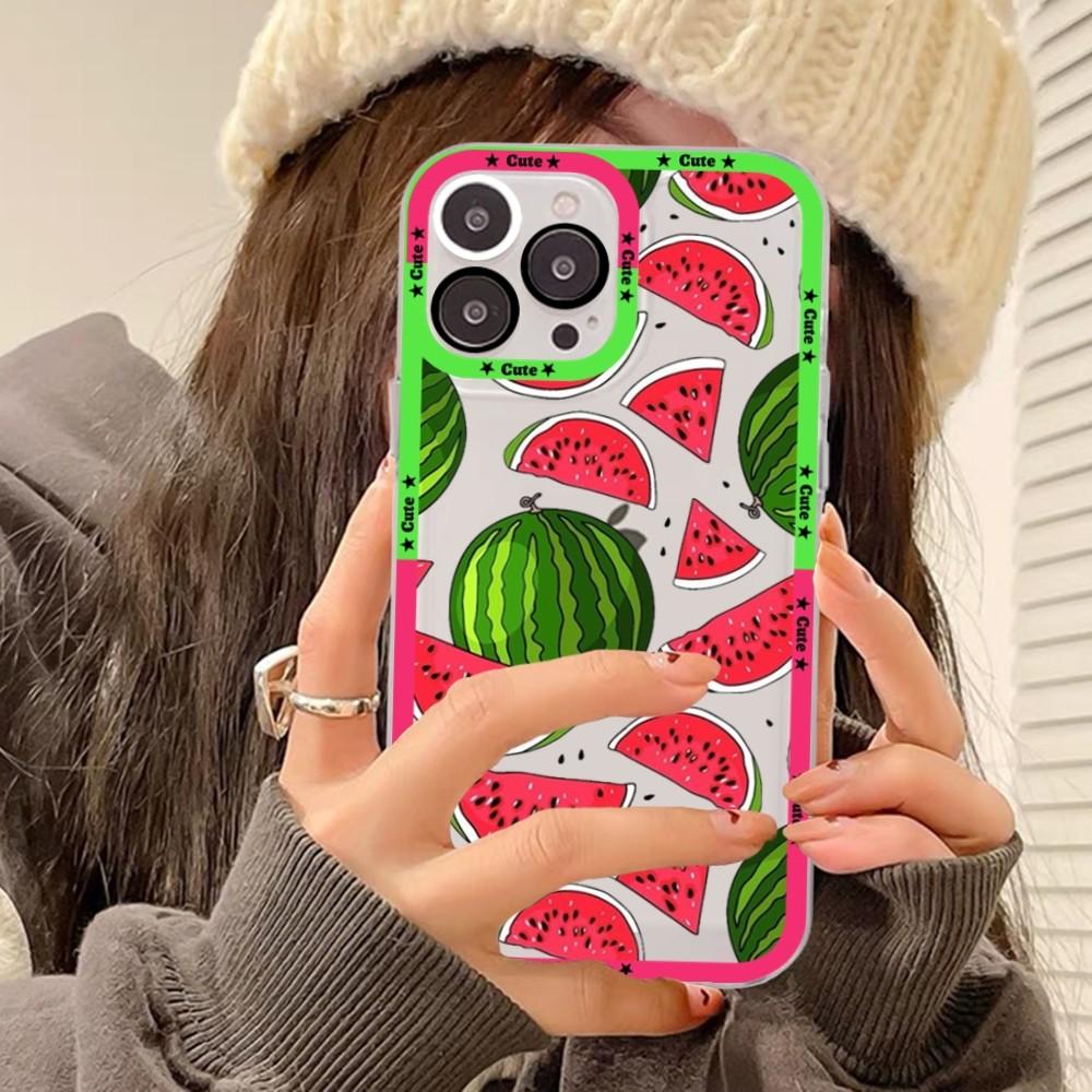 Watermelon Phone Case For iPhone 15 14 13 12 11 Pro Max XS X XR Mini Protective Cover
