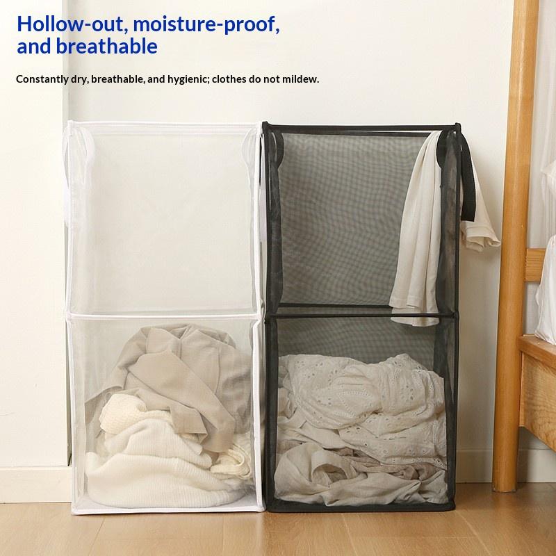 Square Mesh Storage Bag Convenient Laundry Basket Transparent Net-Sheer Single-Layer Double-Layer Dirty Clothes Storage Basket