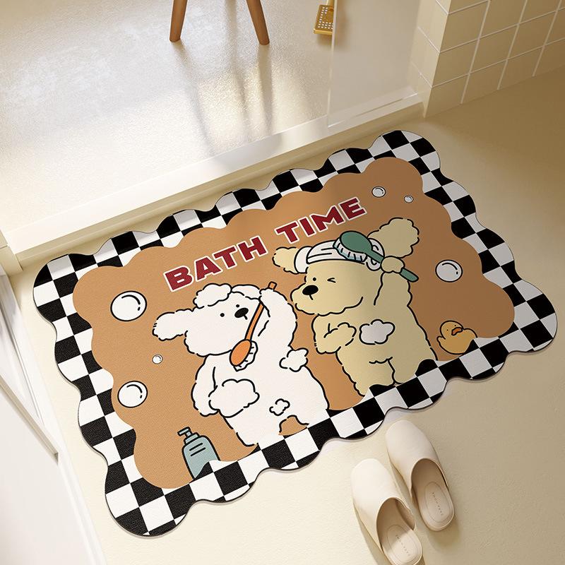 Bathroom Floor Mat Diatom Mud Water Absorption Quick-drying Bathroom Door Anti-slip Foot Mat Toilet Bathroom Bathroom Door Mat