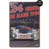 Racing Car Retro Style Metal Decorative Painting for Garage Room Decor
