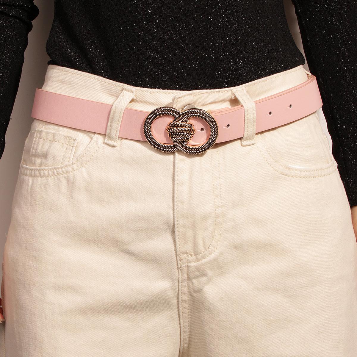 

Женский ремень, Золотая пряжка с двойной петлей, Искусственная кожа, Универсальный для юбок и брюк 100cm