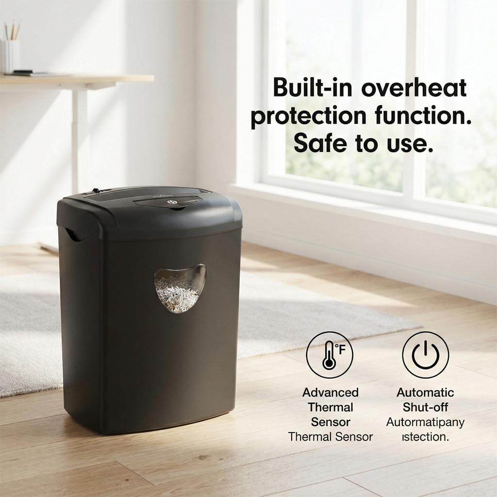 Paper Shredder for Home Office, 10-Sheet Cross Cut, P-4 High Security, 5.5 Gallon Bin, Anti-Jam, Quiet, Shreds Credit Cards/Staples/Clips