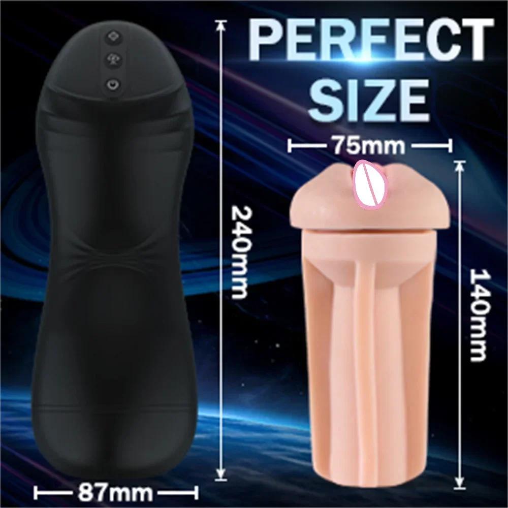 Male Masturbation Cup Automatic Sucking Real Oral Vagina Suction Vibrator Masturbator Sex Toys For Men Blowjob Vibrating Machine