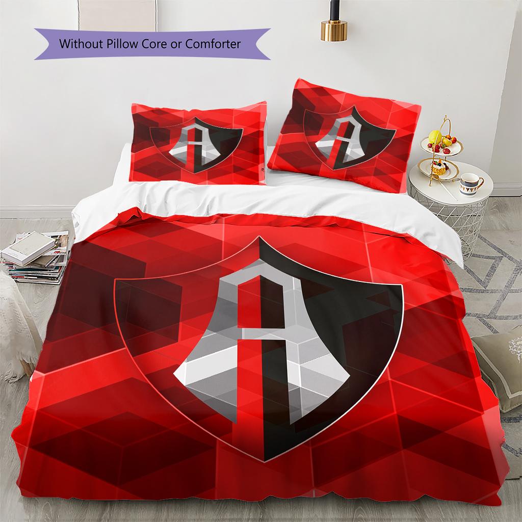 Atlas Football Club Pattern Bedding Quilt Set Home Decoration Gift (1 * duvet cover + 2 * pillowcase without core)