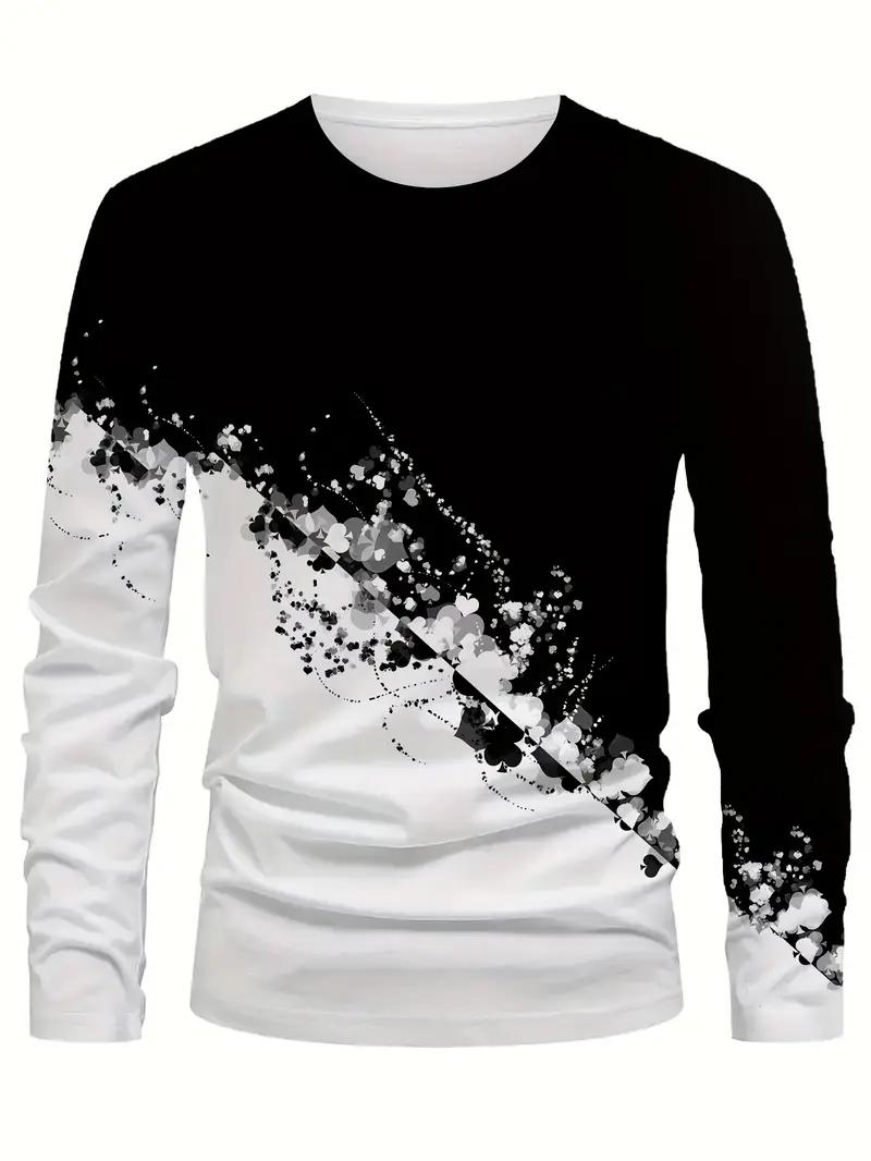 

Модная и повседневная мужская футболка с длинным рукавом и круглым вырезом в уличном стиле с 3D цифровой печатью L