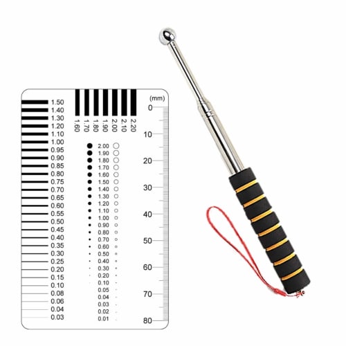 

[ST TS] 2-Piece Set of Hammering Rods and Crack Scales for Hammering Tests, Inspection Rods, Hammering Diagnostic Rods, and Telescopic Hammers for Wal