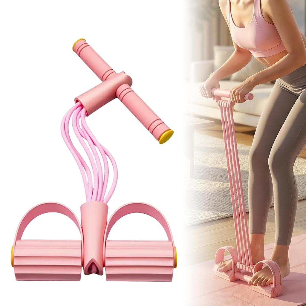 Bandas Elásticas de Resistência com Pedais e Pegas, Corda de Tensão Multifuncional Melhorada, Banda Elástica de Resistência para Yoga, Equipamento de Exercício em Casa para Treino de Corpo Inteiro