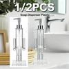 Christmas Clear Soap Dispenser Nutcracker-Shape Decorative Pump Smooth Dispensing for Kitchen Bathroom Holiday Counters