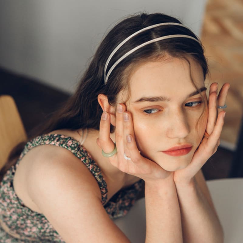 

FANTASTIC PLANET two line satin hairband (4colors) SKY