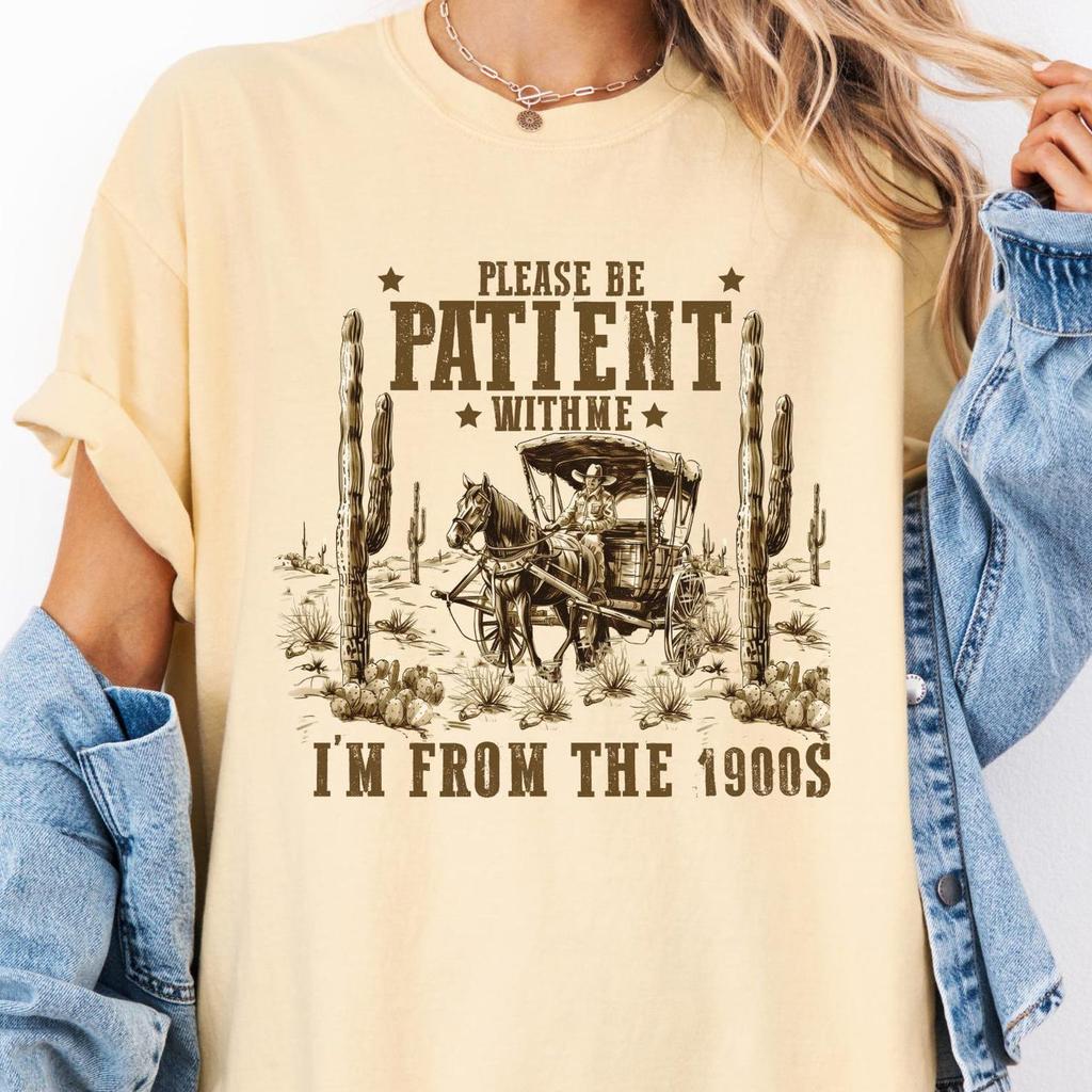 Please Be Patient With Me I'm From The 1900s Comfort Colors Shirt, Funny Birthday Gift T-Shirt, 1900s Graphic Tee, Cute Grandparents Shirt