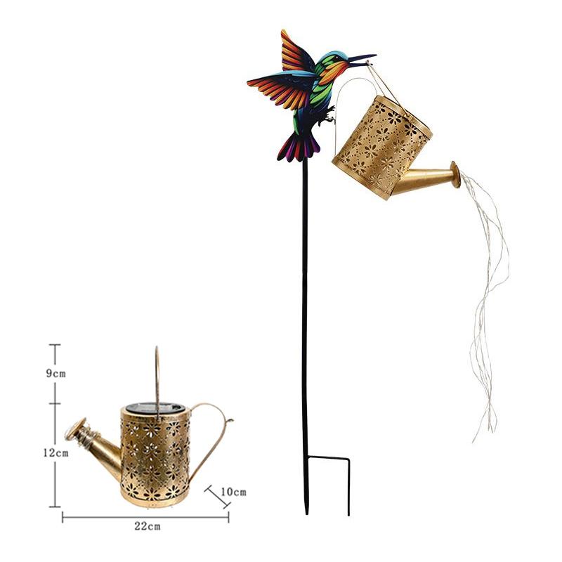 Solar Watering Can Light with Bracket Solar Powered Metal Fairy Lights Solar Garden Lights for Walkway Yard Pathway Patio Table