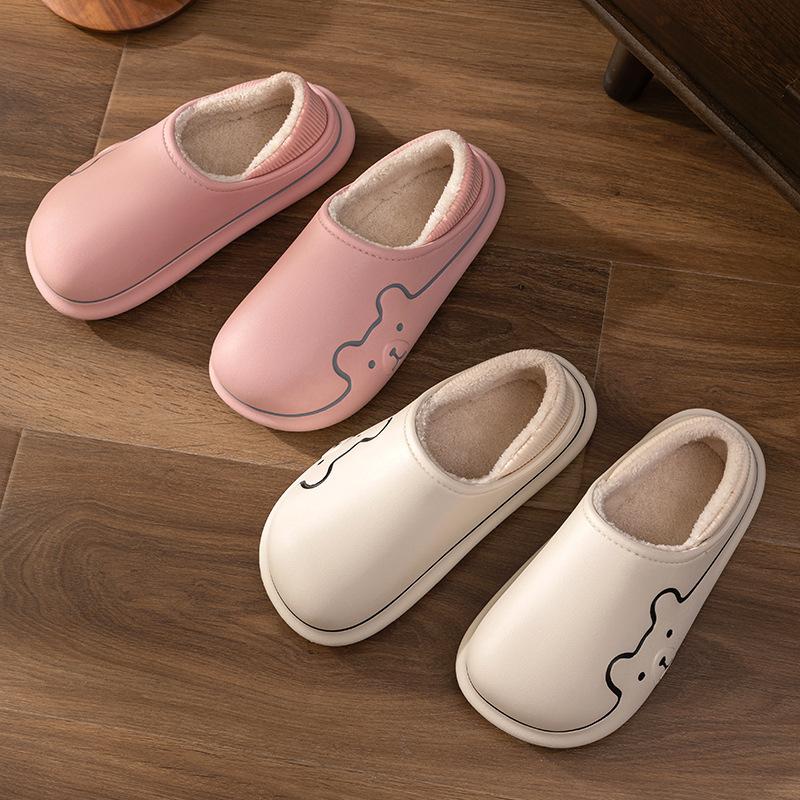 Lidani home cotton slippers men's winter outdoor bag and thick-soled indoor thermal cotton shoes women's household simple autumn and winter
