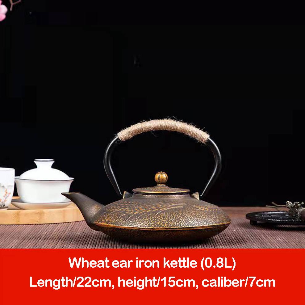 ENERGE SPRING 800ML Cast Iron Teapot Japanese-style Boiling Kettle Beauty Health Pig Iron Boiling Water Pot Retro Tea Set