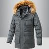 Men's Thickened Mid-length Hooded Winter Workwear Jacket with Multi-pockets