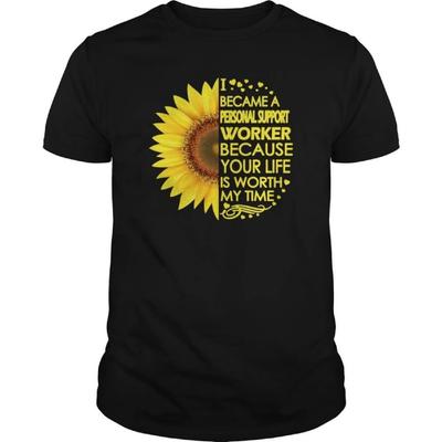 Personal Support Worker Sunflower T-Shirts - Unisex Tee