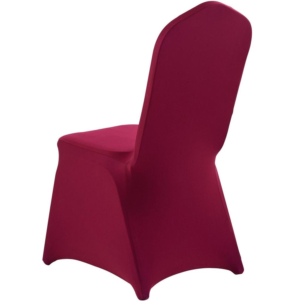 50 Pcs Burgundy Chair Covers, Polyester Spandex Chair Cover, Stretch Slipcovers for Wedding Party Dining Banquet Flat-Front Chair Covers, Fits Chair