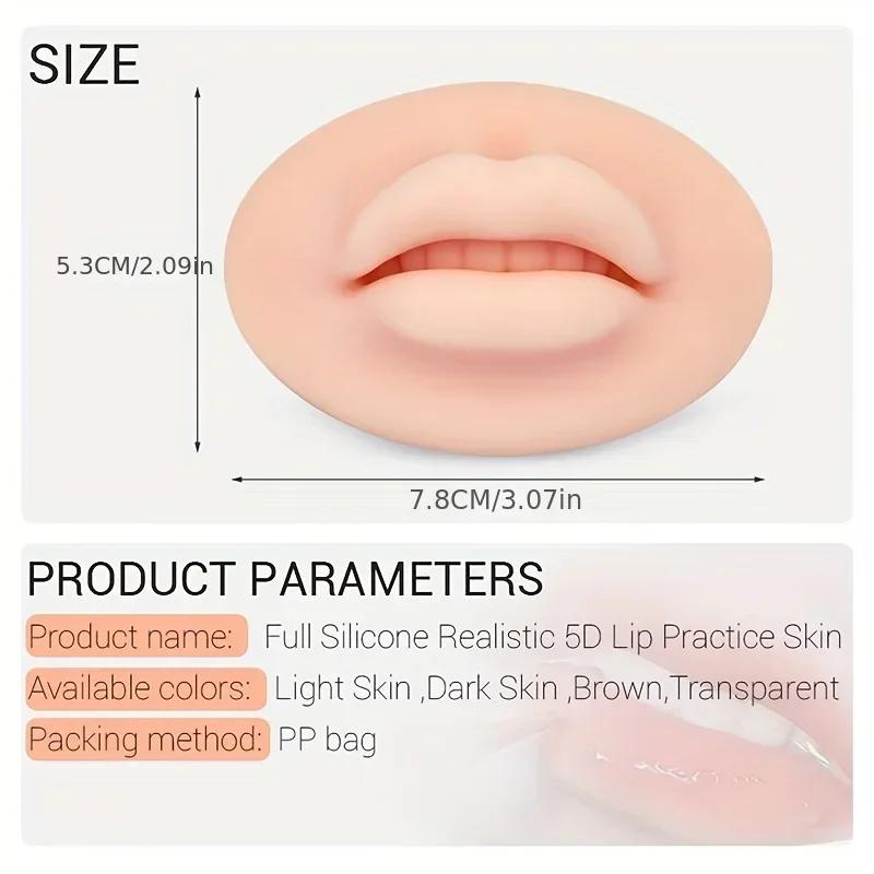Soft Silicone Permanent Makeup Lip Blush Tattoo Training Skin Microblading Reusable 3D Practice Lips Mold For Makeup Artists