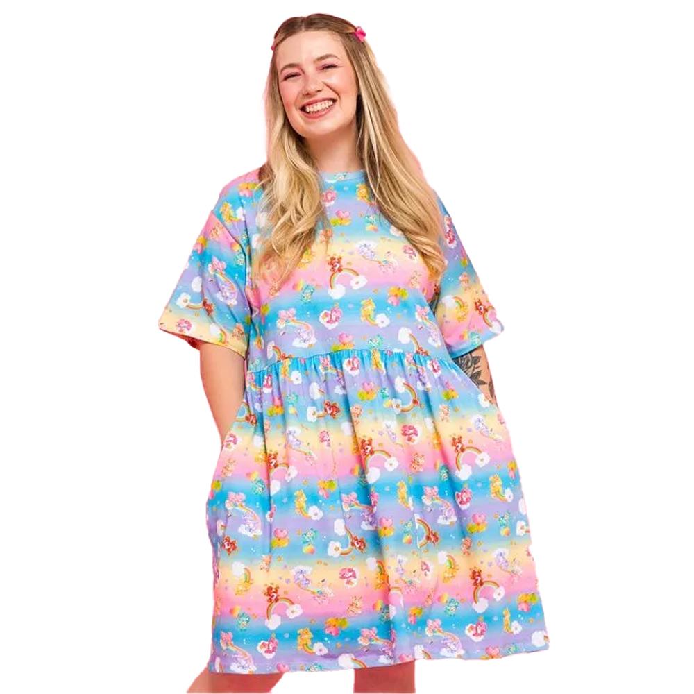 Care Bears Womens/Ladies Rainbow Castle Dreams All-Over Print Smock Dress