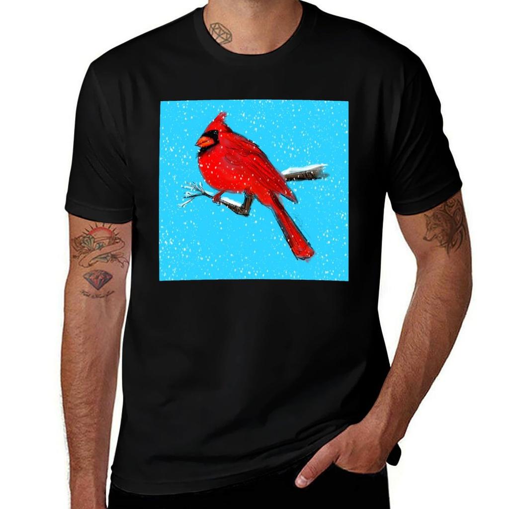 Red Cardinal Tshirt Regular Fit Plain Tee Shirt