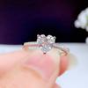 Heart Shaped Moissanite Open Ring D Color Platinum Plated High Carbon Diamond Ring for Women