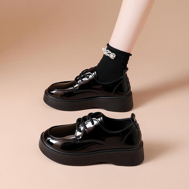 Fashion CRLAYDK Retro Women's Business Loafers Casual Leather Comfortable Shoes Slip On Penny Work Flats Walking Platform Moccasins