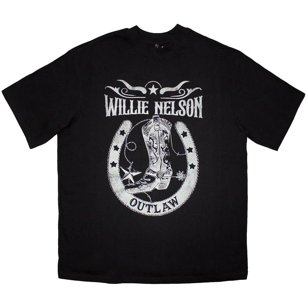 Willie Nelson Oversized T-Shirt: Outlaw (Black) OFFICIAL NEW S