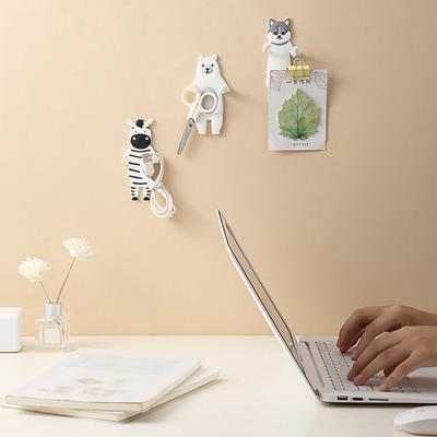 4 pezzi ganci da parete autoadesivi a forma di animale carino, semplici da installare, ganci senza cuciture riutilizzabili per cucina e bagno