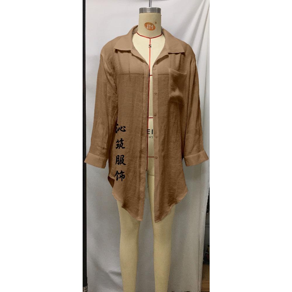 New Beach Blouse Bamboo Cotton Shirt-style Sunscreen Jacket Bikini Outer Cardigan Blouse