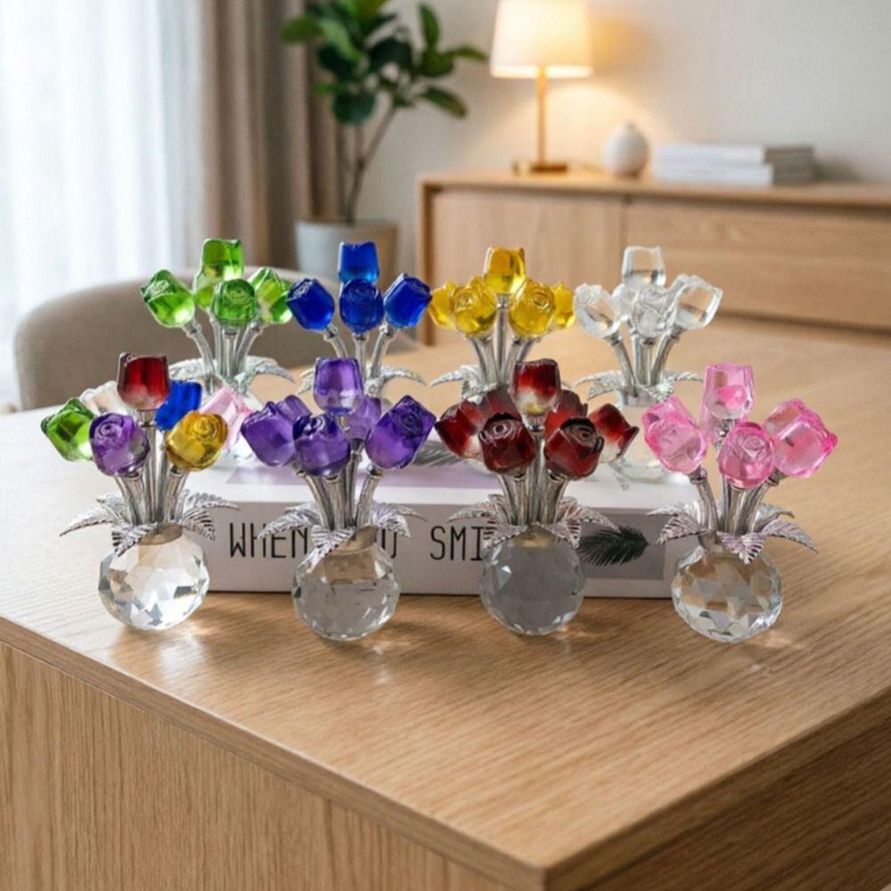 Eternal Bloom Crystal Rose Bouquet Simulated Flowers Eternal Rose Decoration  Anniversary