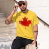 The Emblem of the Canadian Flag 2026 New Fashion Heavyweight Hot Selling Retro Printed Pattern Fun Round Neck Tshirt for Daily